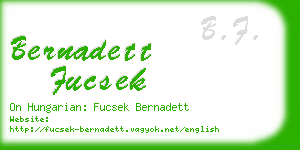 bernadett fucsek business card